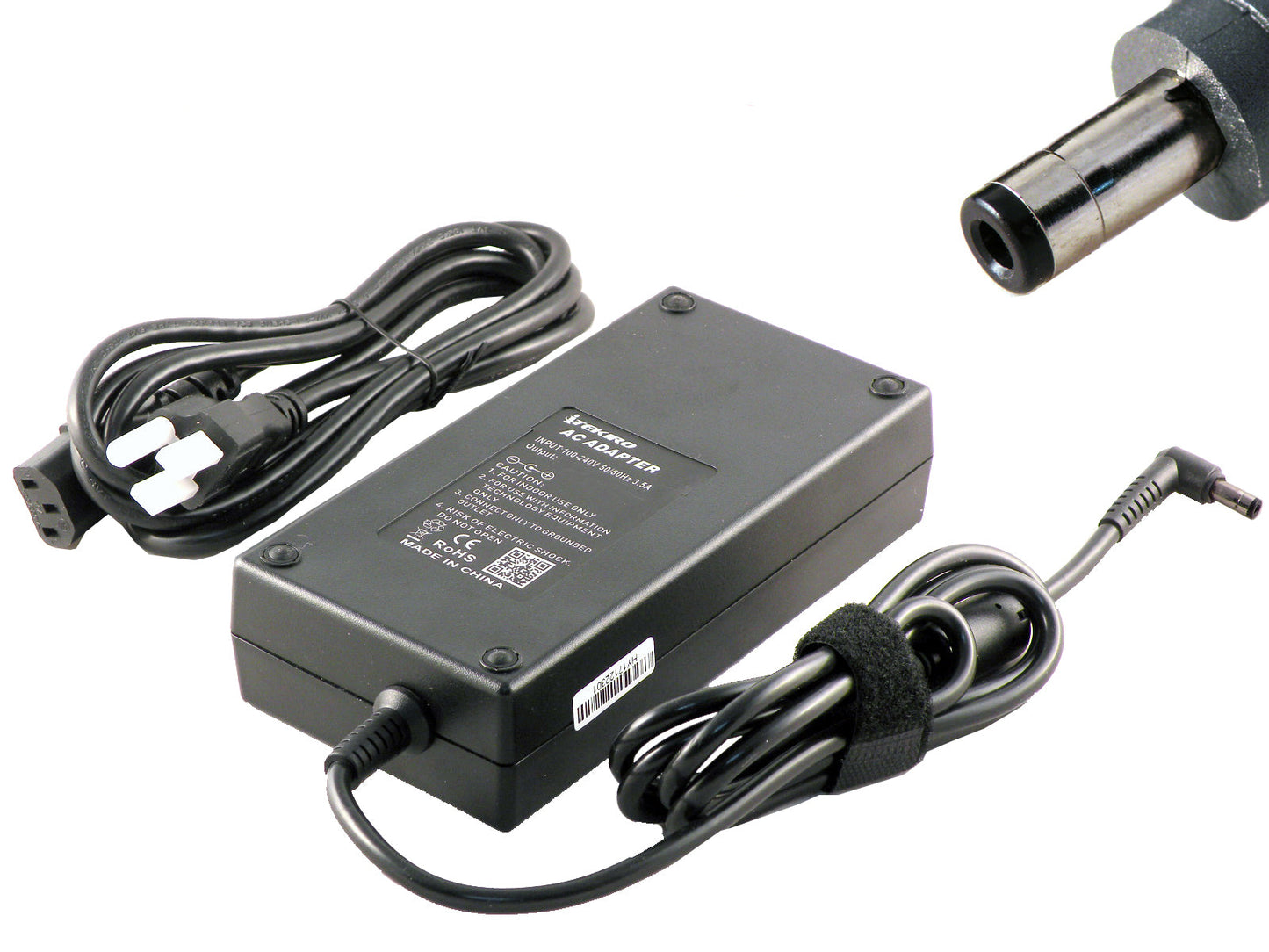 Picture of the adapter with its DC plug tip