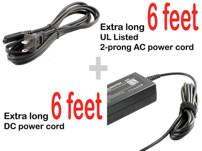 Extra long UL listed 2-prong AC power cord