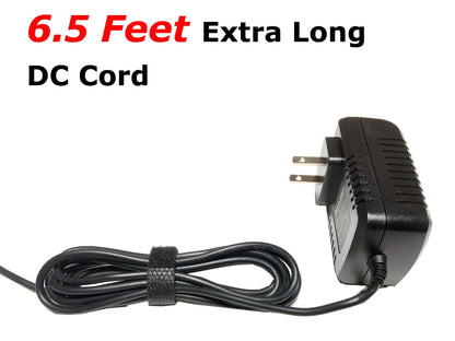 6.5 feet extra long DC power cord