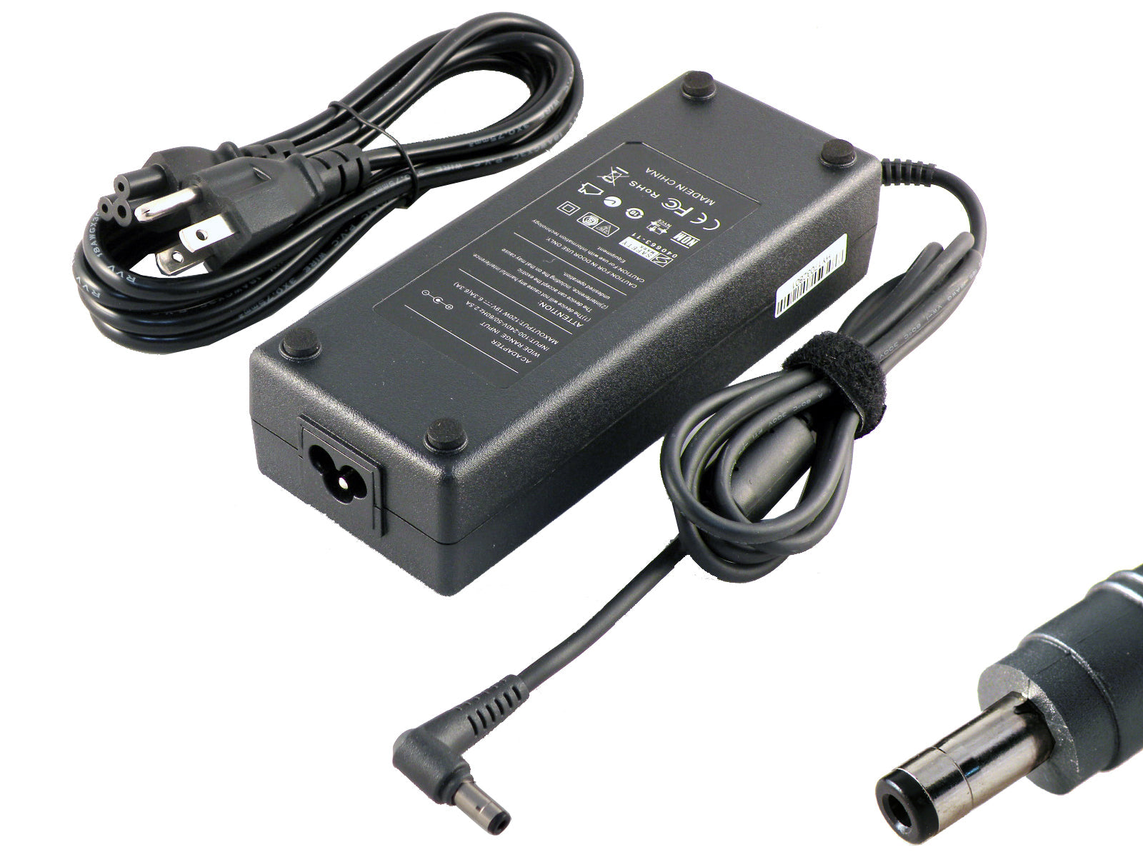 Picture of the adapter with its DC plug tip