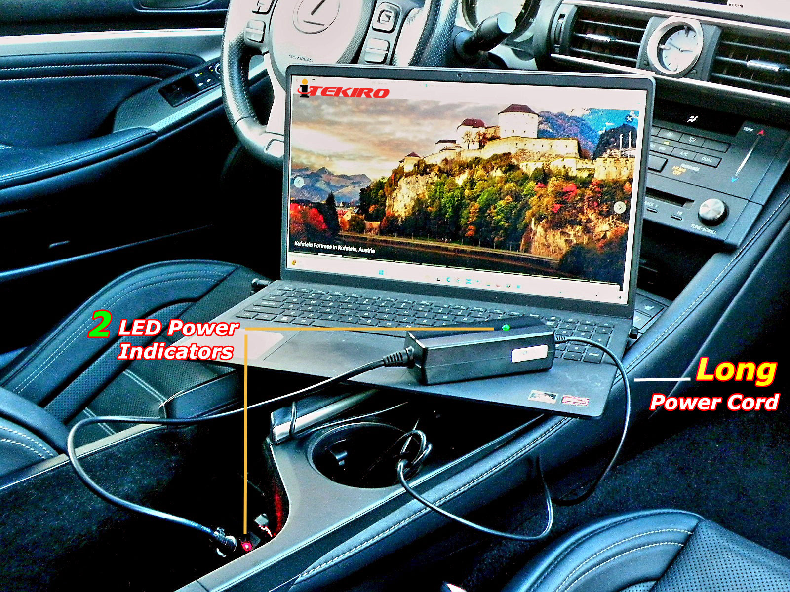 Extra long power cord & 2 smart LEDs